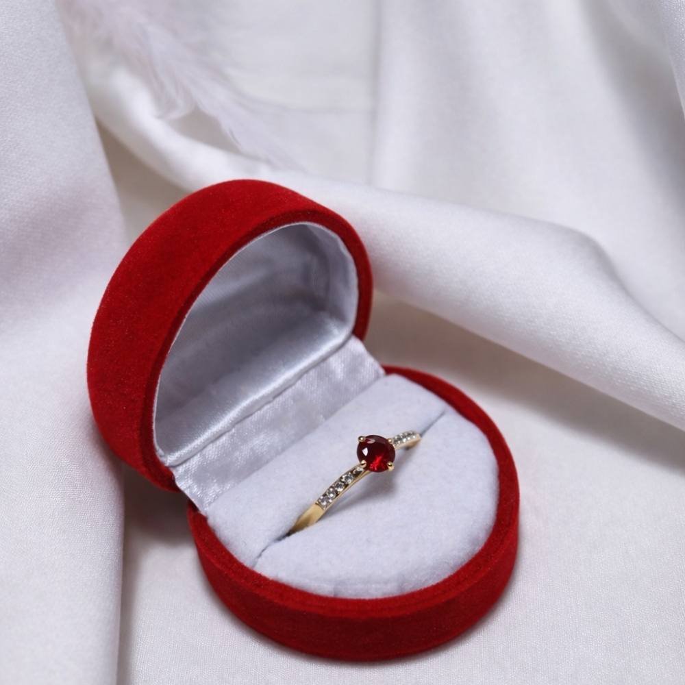 Only One Strass-Goldring, Smaragdstein (585)