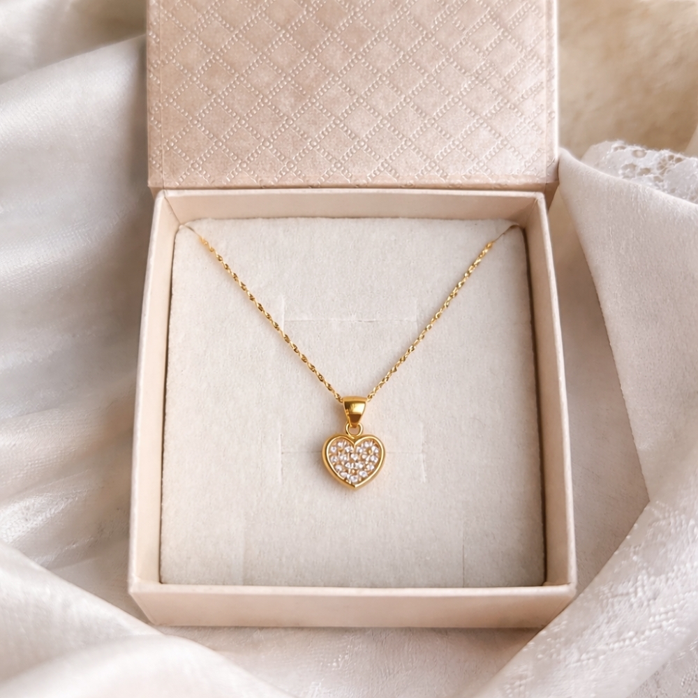 copy of ZŁOTA ZAWIESZKA SERCE nacinana ażurowy + Łańcuszek