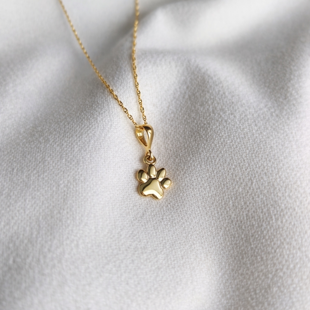 KOMPLET ZŁOTY ŁAŃCUSZEK SINGAPUR 333 + ZAWIESZKA PSIA ŁAPKA