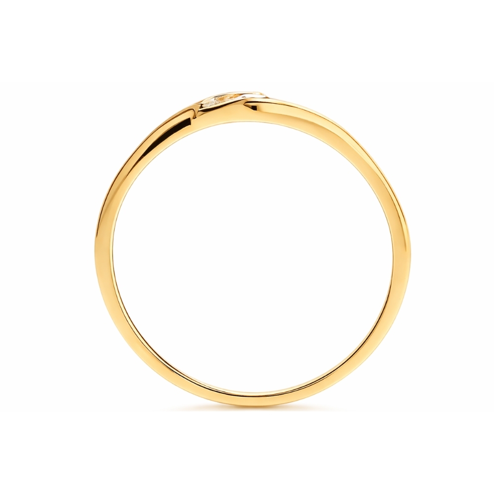 Subtiler und schöner Goldener Ring Zirkonia