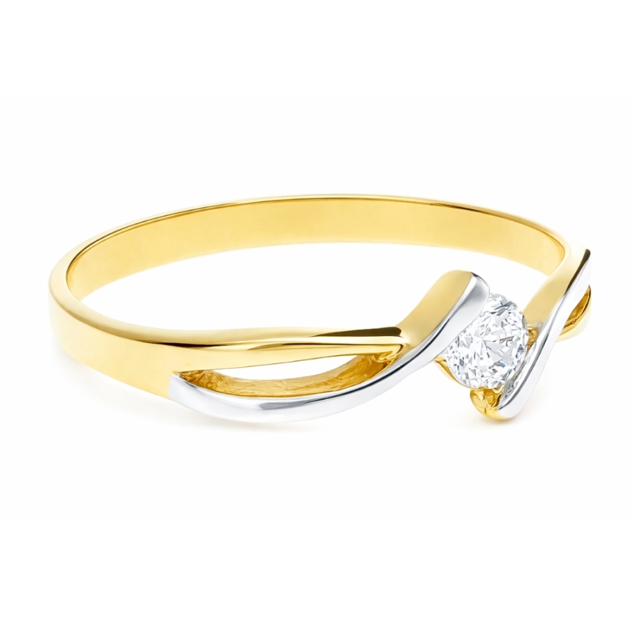 MODERNES DESIGN Goldring mit zentralem Zirkonoxid P2.663 | ergold