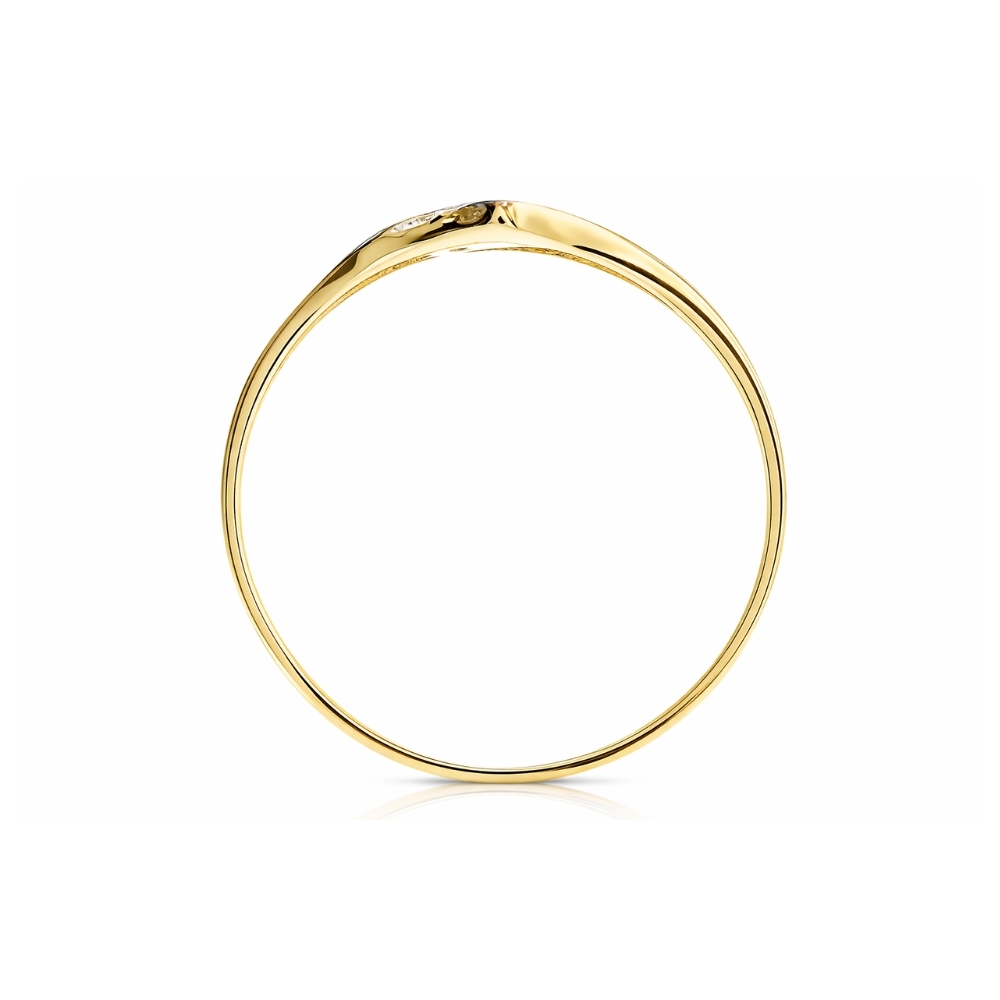 SCHÖNER GOLDENER RING ZIRKONOXID