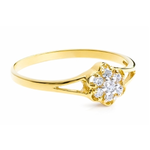 Goldring mit Strasssteinen Blume P1.713 | ergold