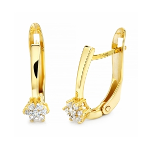 SCHÖNE GOLDENE BLUMENOHRRINGE K3.2330 | ergold