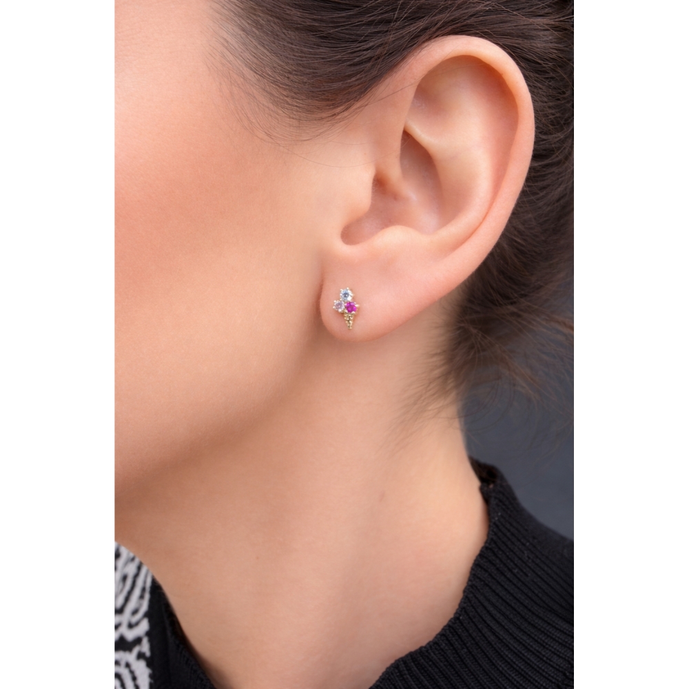 Złote kolczyki dla dziewczynki w kształcie lodów próba 333