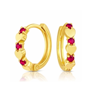 Goldene Ohrringe RÄDER Herzen und Strasssteine K3.2498 | ergold