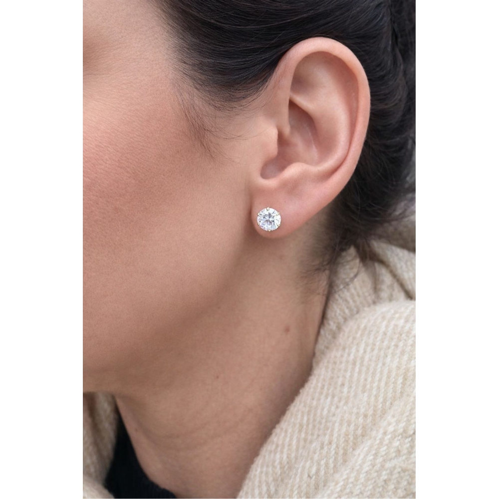 Goldene Ohrringe BIG STONE Zirkonia Probe 585