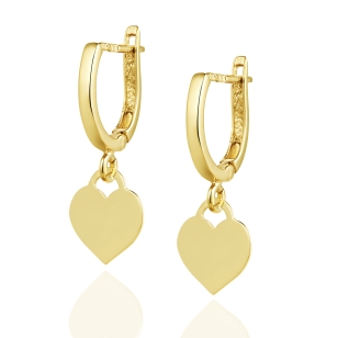 Złote kolczyki wiszące pełne serce 333 K3.2425a1 | ERgold