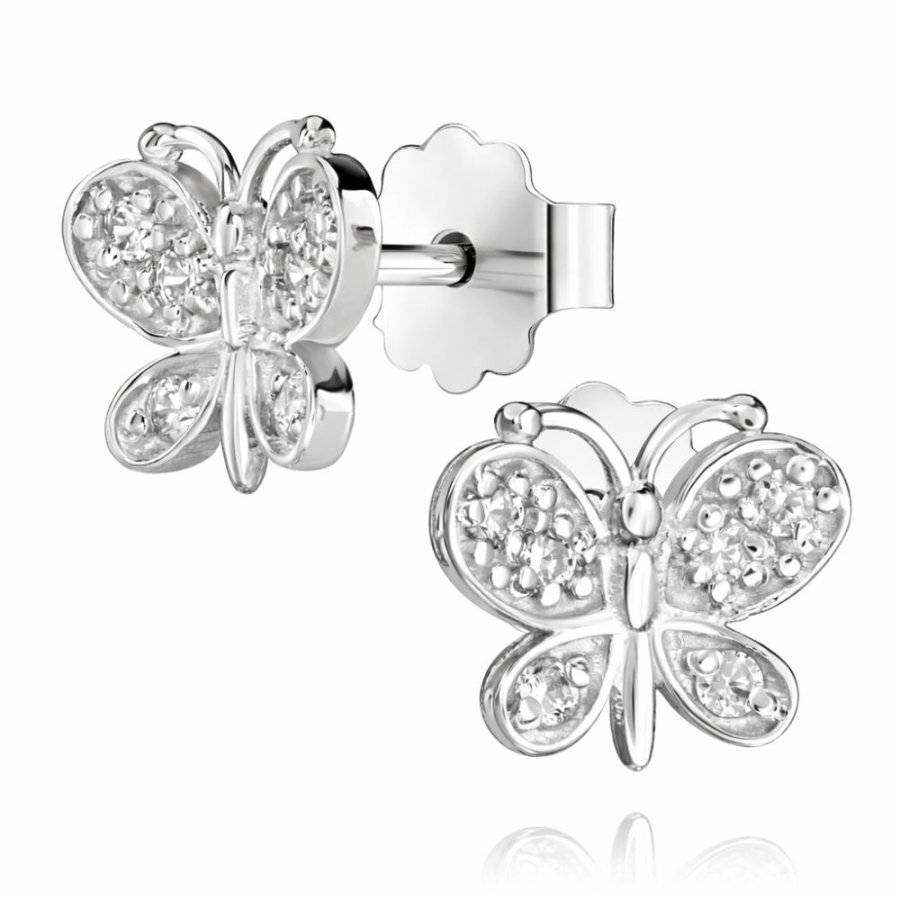 Goldene Ohrringe BUTTERFLIES grün K1.158z| ergold