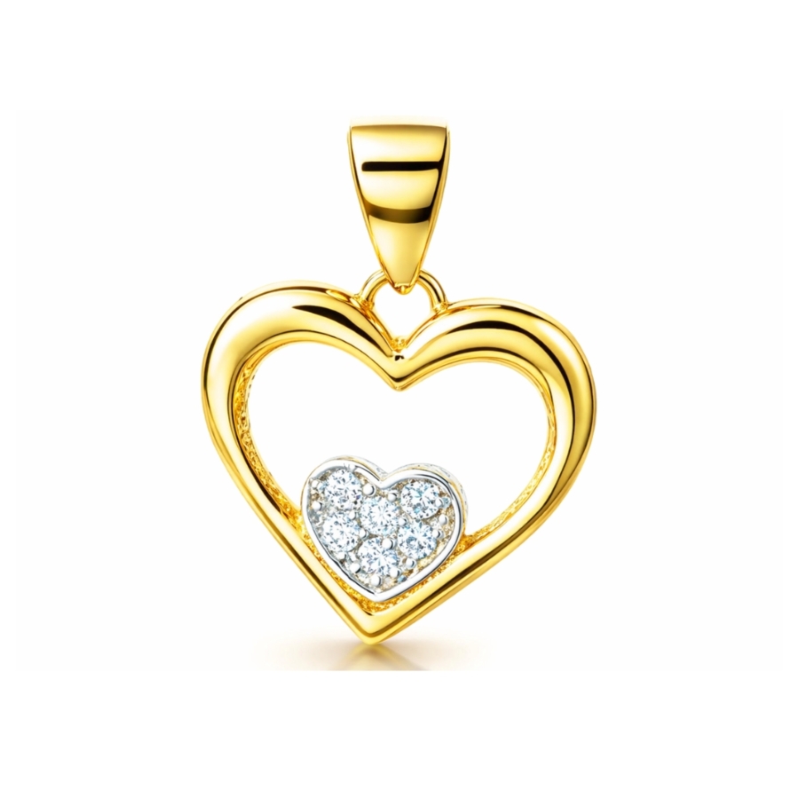 Gold Anhänger Zirconie HEART W3.2337 | ergold