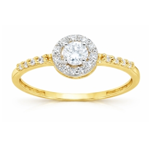 Goldring mit Strasssteinen verziert P3.1576 | ergold