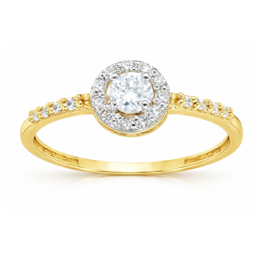 copy of Goldring mit Strasssteinen verziert