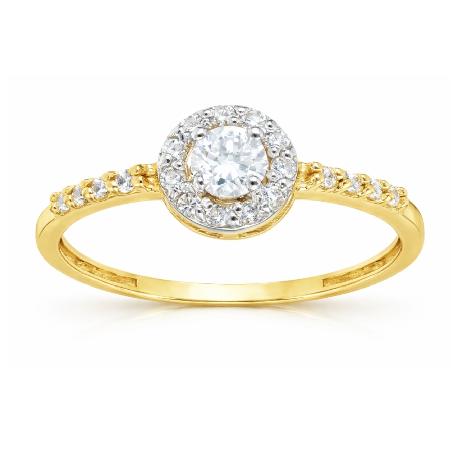 Goldring mit Strasssteinen verziert P3.1576 | ergold