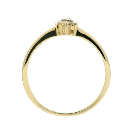 Złoty pierścionek Kamienie Kwiatek