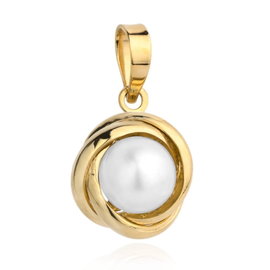 Zawieszka z perłą w złotej oprawie