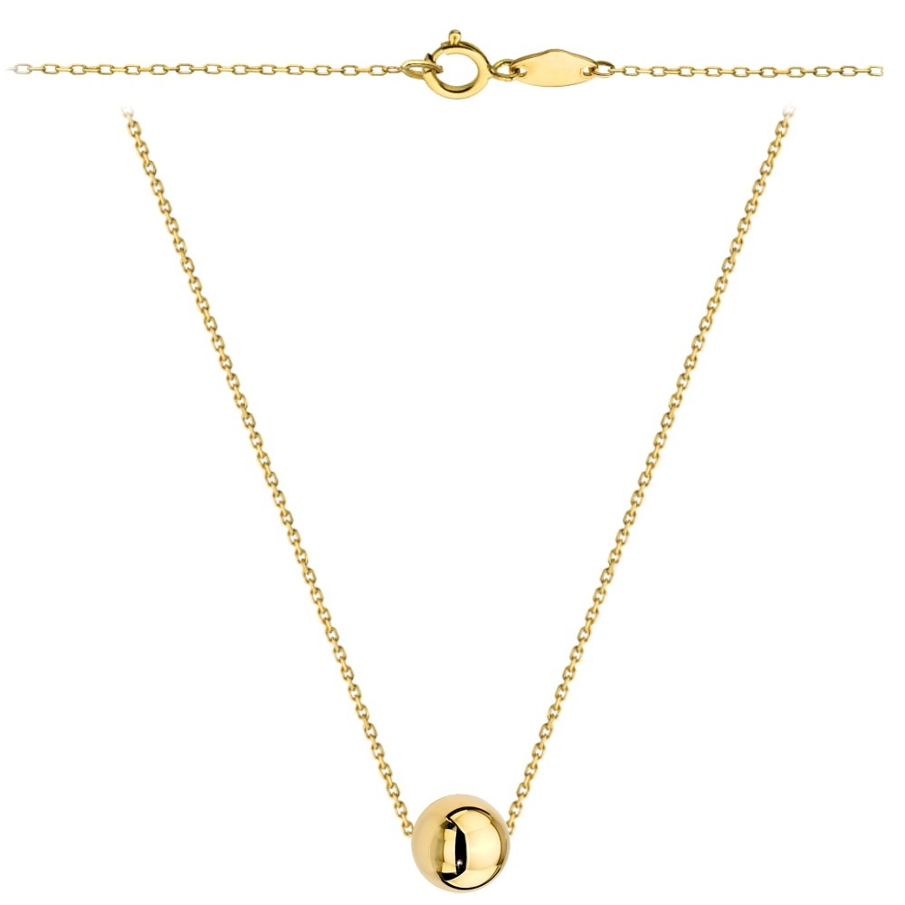 Naszyjnik z jedną złotą kuleczką super lekki 50cm