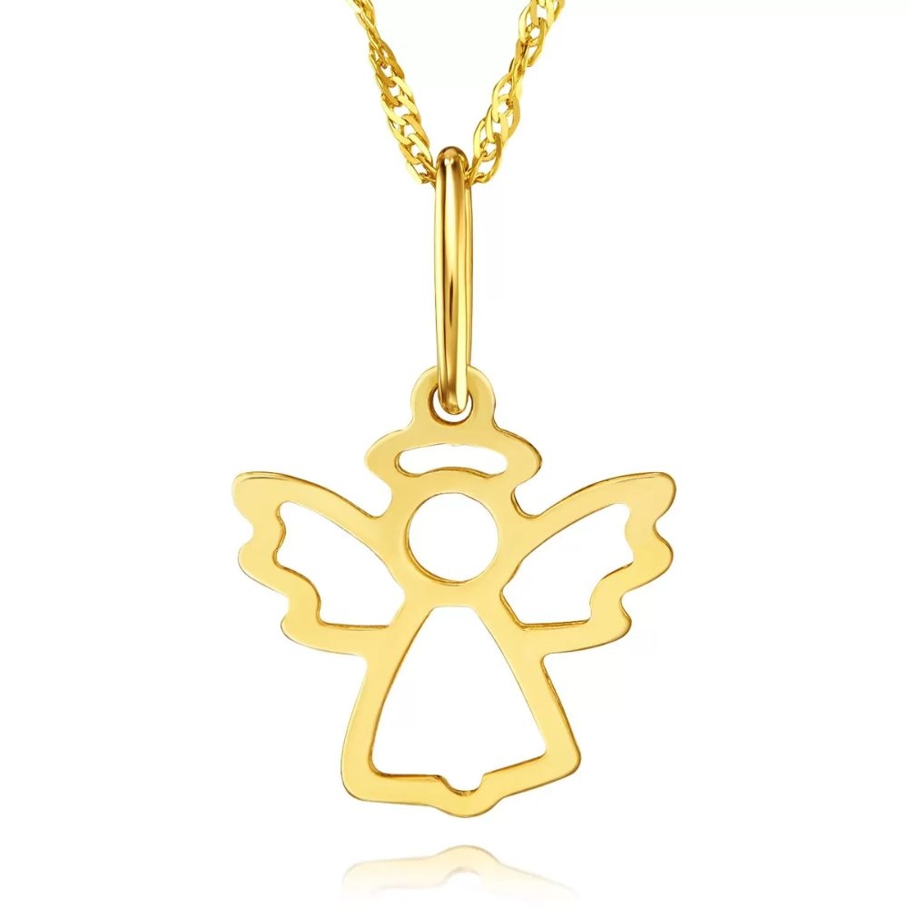 Pozłacana zawieszka 14k uroczy ANIOŁEK
