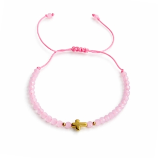 Złota bransoletka sznurkowa na dłoń Kółko z gwiazdką | ERgold