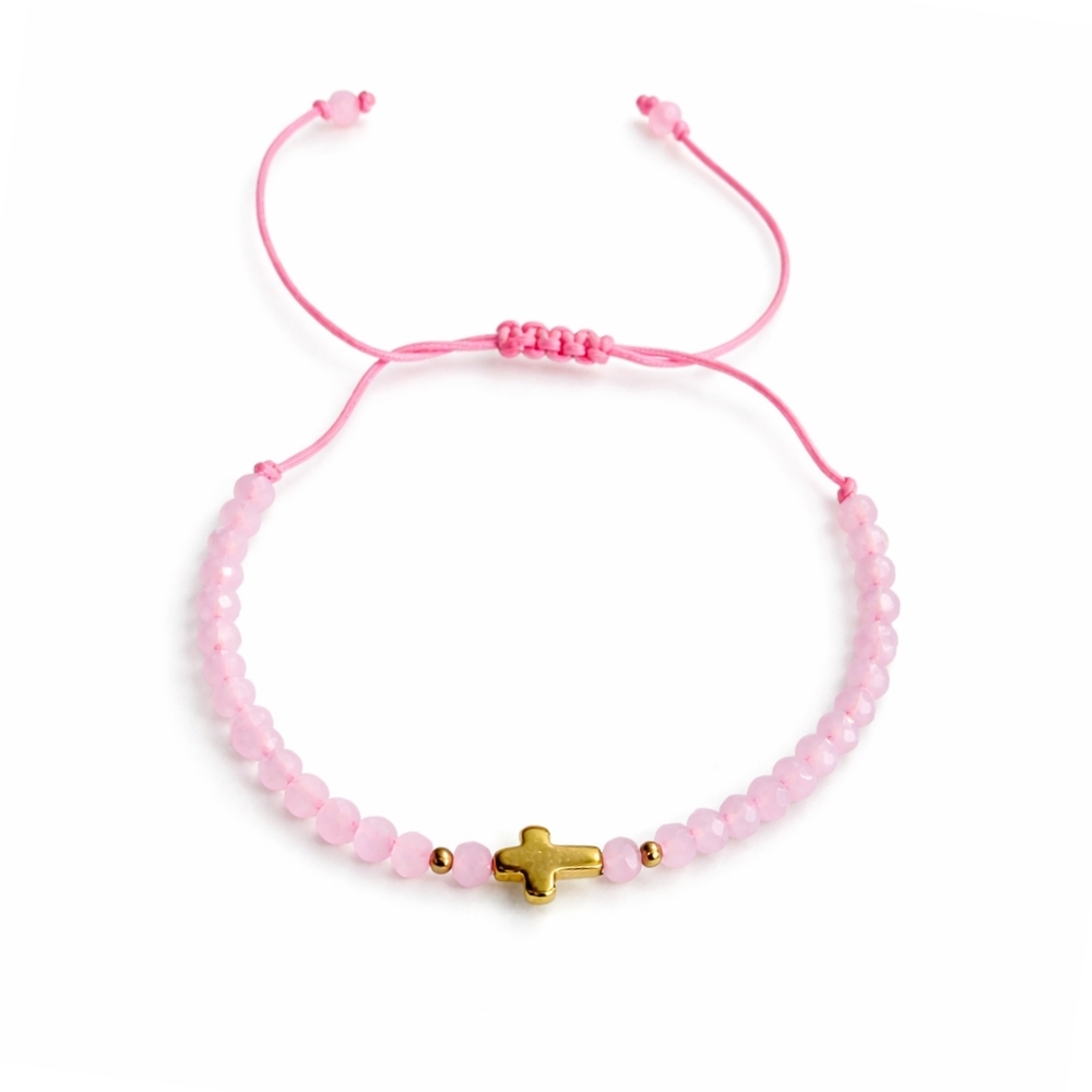 copy of Złota bransoletka sznurkowa na dłoń Kółko z gwiazdką