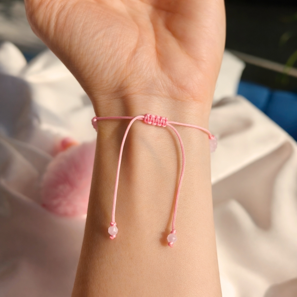 copy of Złota bransoletka sznurkowa na dłoń Kółko z gwiazdką