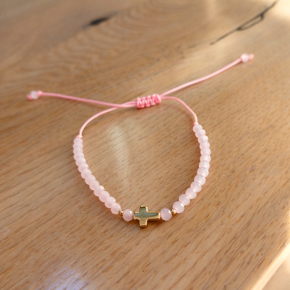 copy of Złota bransoletka sznurkowa na dłoń Kółko z gwiazdką