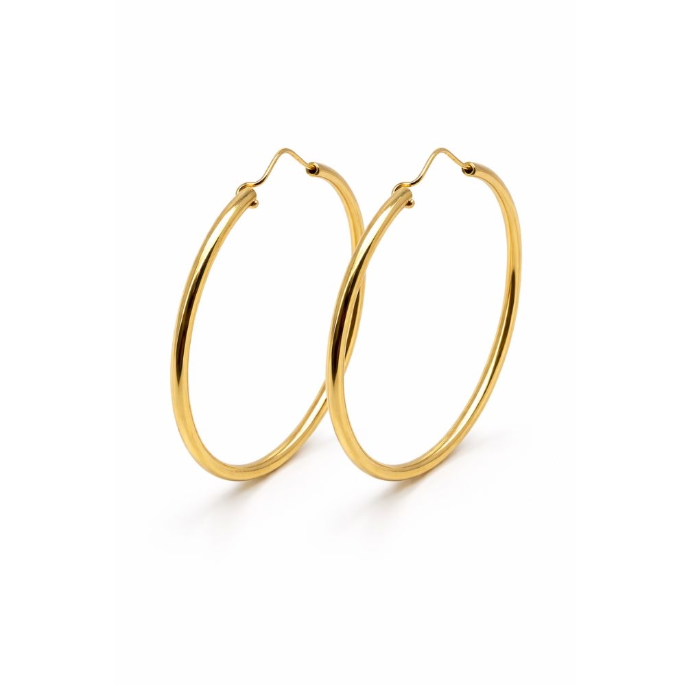 Kolczyki koła pozłacane 4,2 cm modne i efektowne