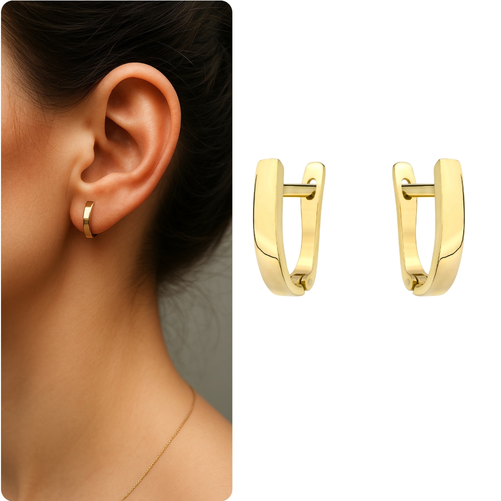 Klasyczne kolczyki złote angielskie zapięcie próba 375