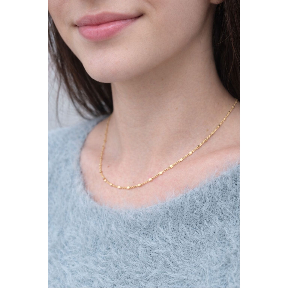 Naszyjnik pozłacany małe kosteczki piękny i subtelny