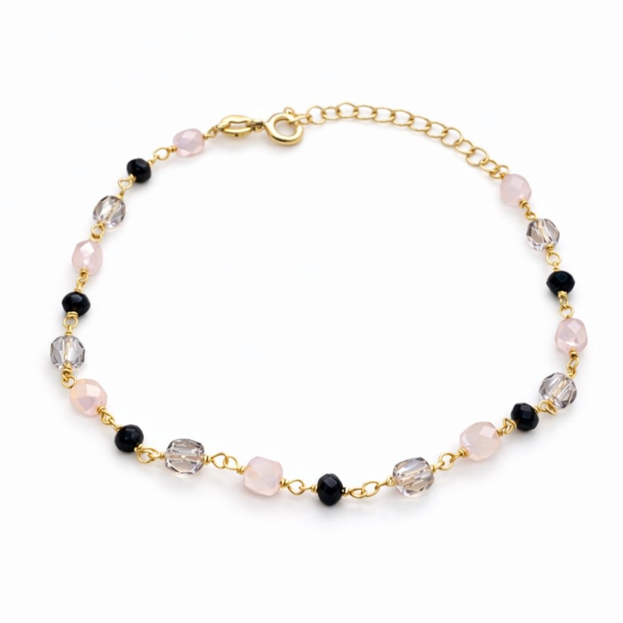 Vergoldetes Armband schwarze Saite INFINITY | ergold