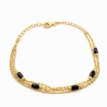 Pozłacana bransoletka z czarnymi kamieniami | ERgold