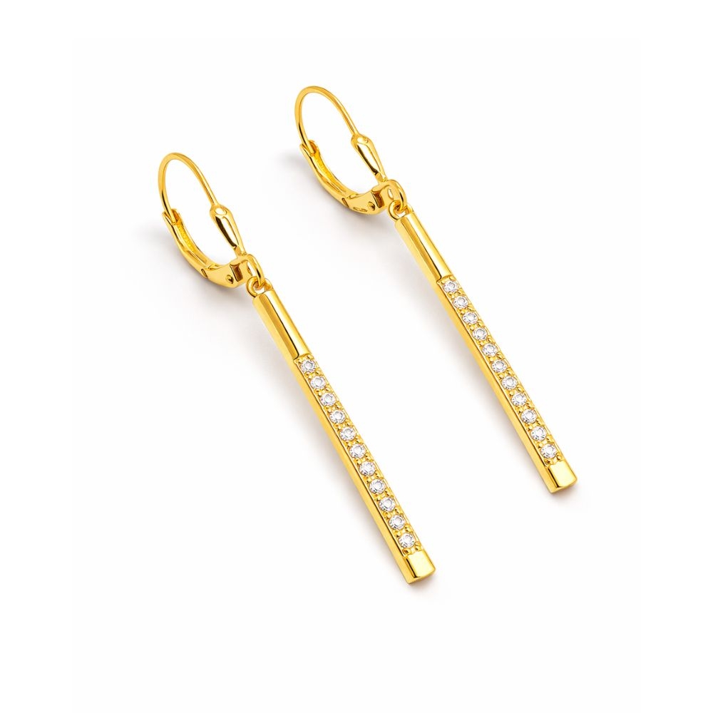 Pozłacane srebrne kolczyki z cyrkoniami