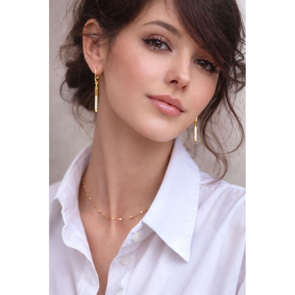 Pozłacane srebrne kolczyki z cyrkoniami