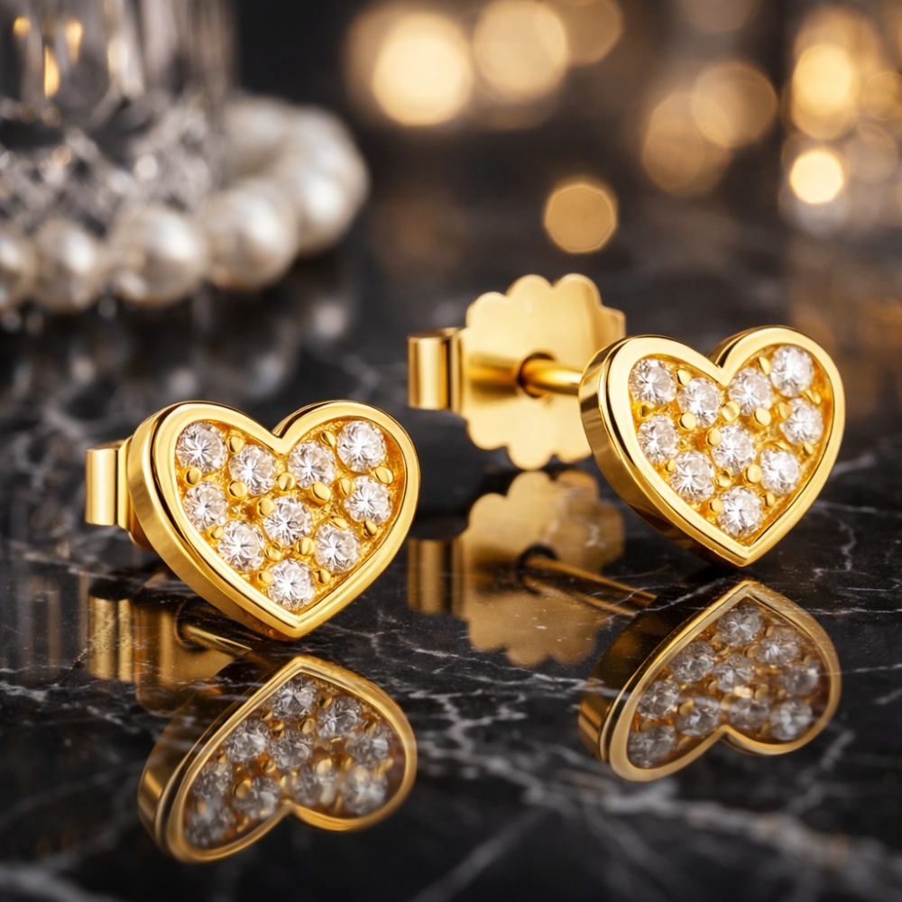 GOLDEN HEART OHRRINGE