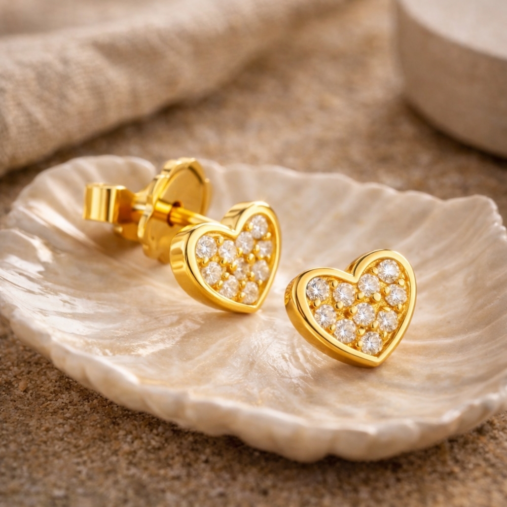 GOLDEN HEART OHRRINGE