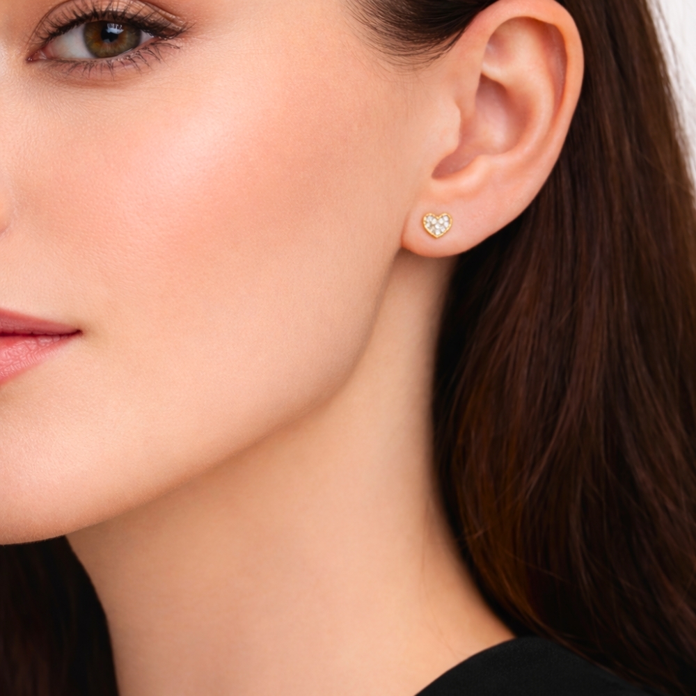 GOLDEN HEART OHRRINGE HERZ TEST 585