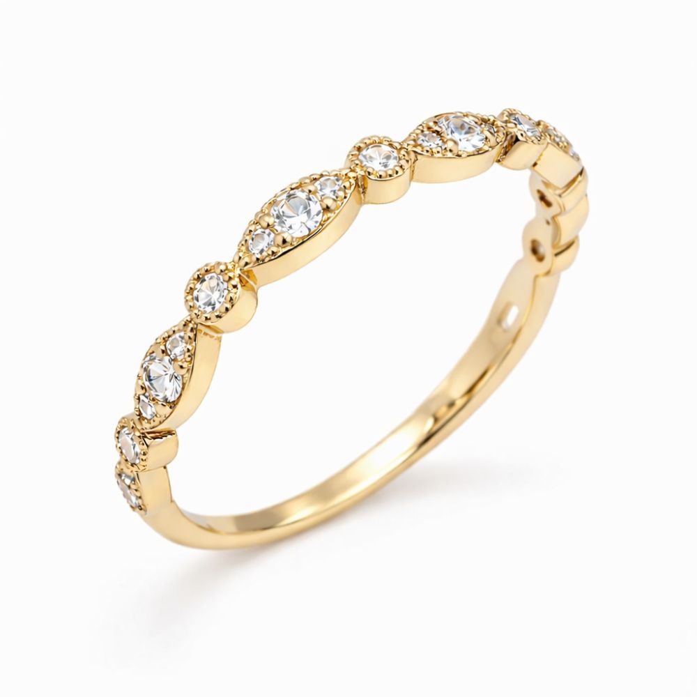 Gold Ring Zirkonie nur ein Smaragd