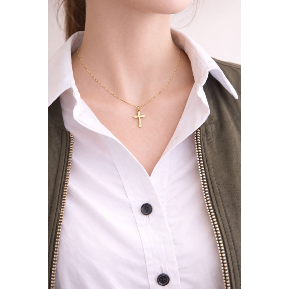 Złoty krzyżyk 585 diamentowany