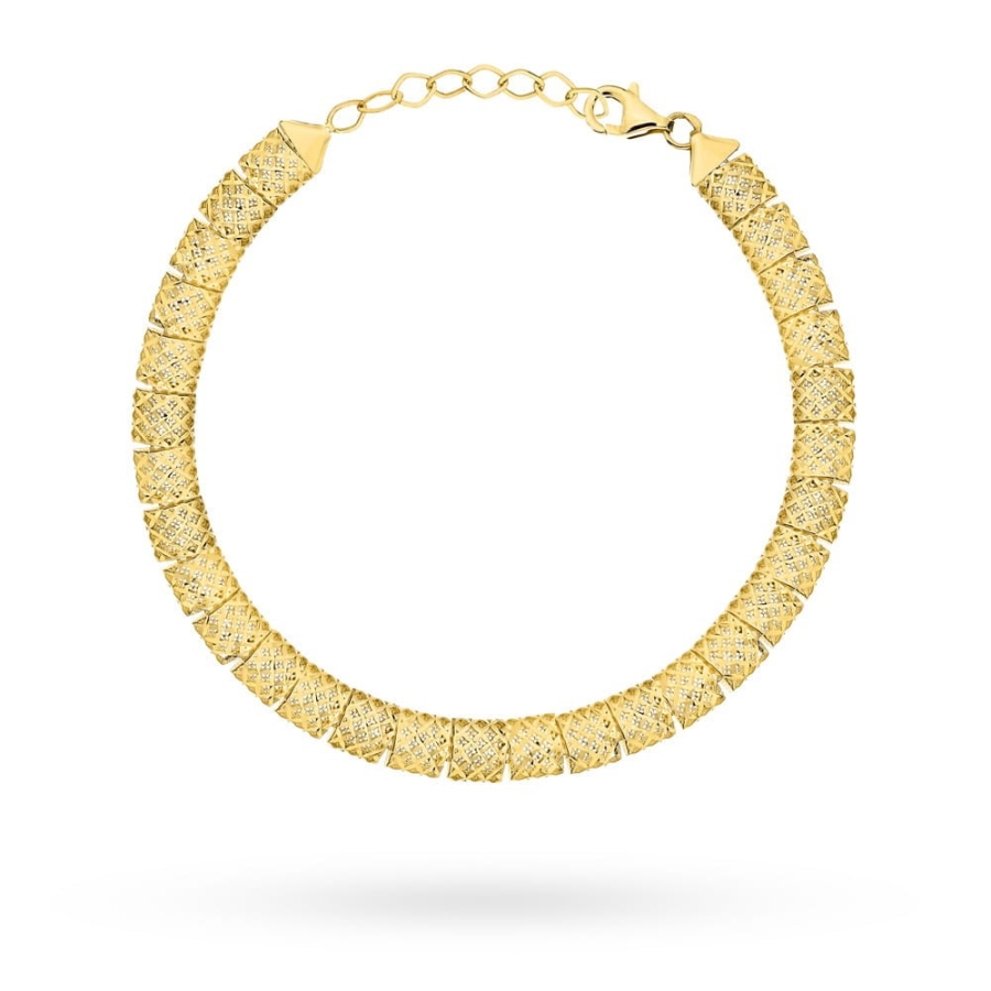 Bransoletka złota diamentowane kwadraty