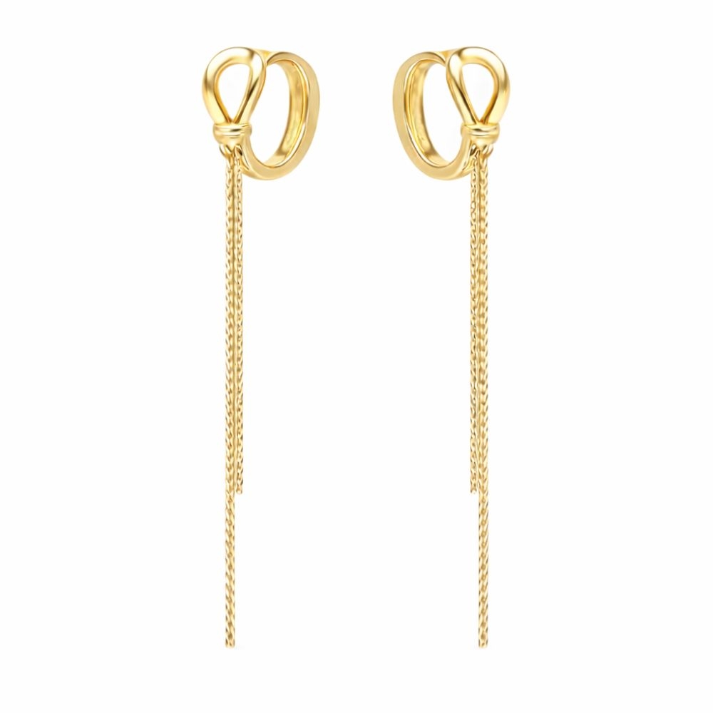 Pozłacane srebrne kolczyki łańcuszek