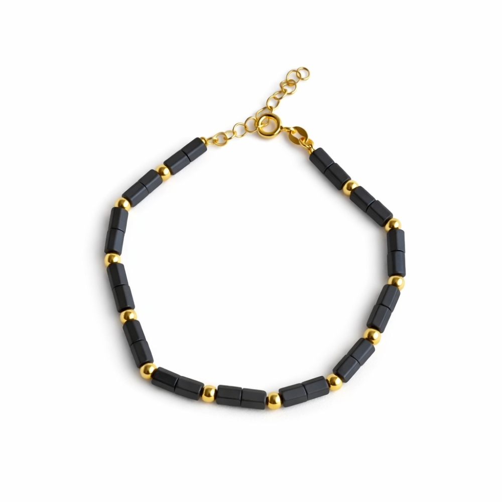 copy of Vergoldetes Armband schwarze Schnur INFINITY