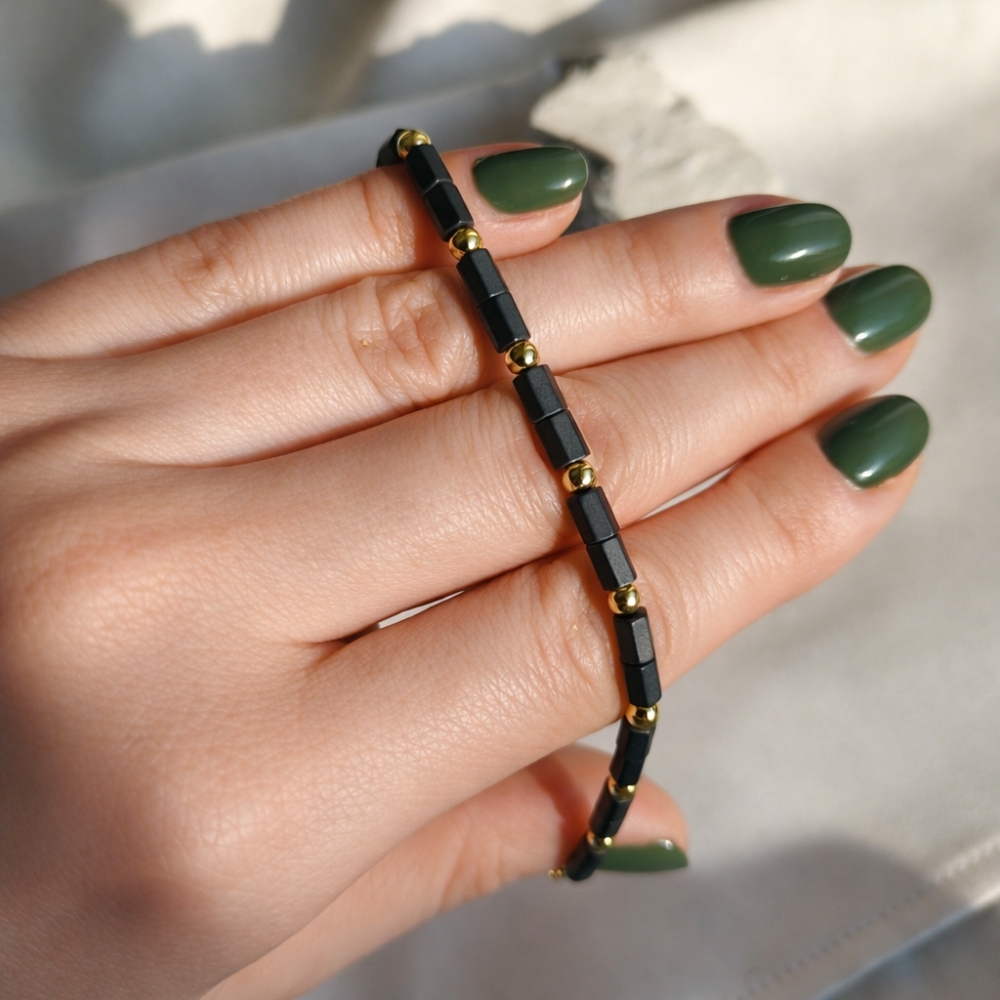 copy of Vergoldetes Armband schwarze Schnur INFINITY