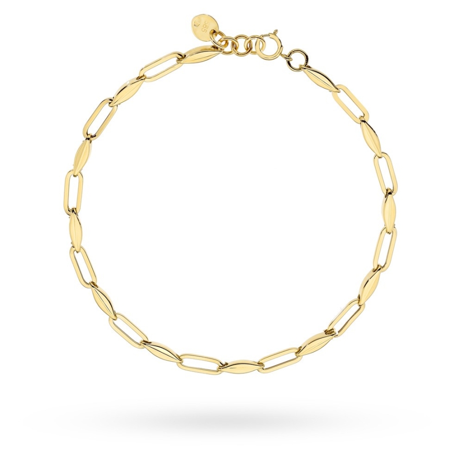 Bransoletka złota ogniwa i elipsy