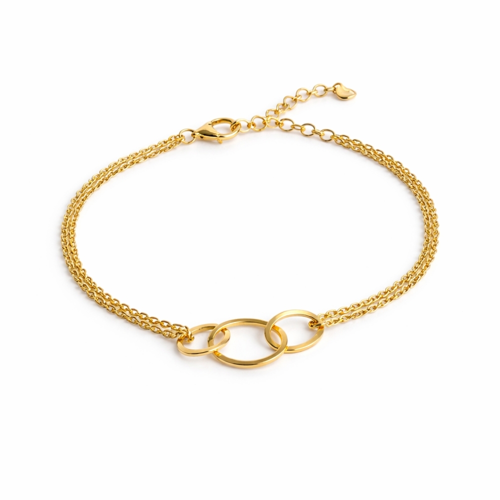 copy of Vergoldetes Armband schwarze Schnur INFINITY