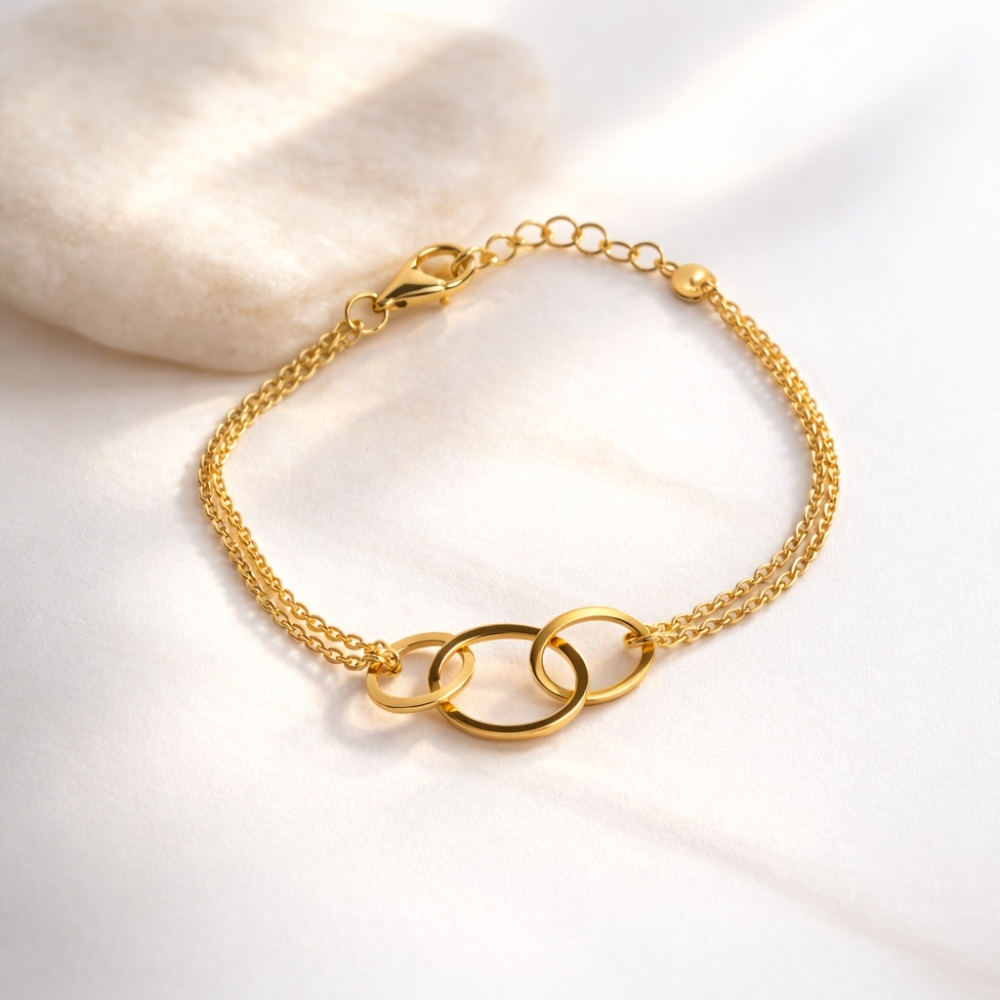 copy of Vergoldetes Armband schwarze Schnur INFINITY