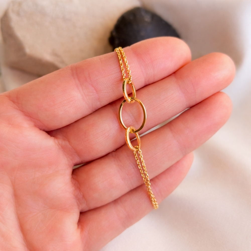 copy of Vergoldetes Armband schwarze Schnur INFINITY