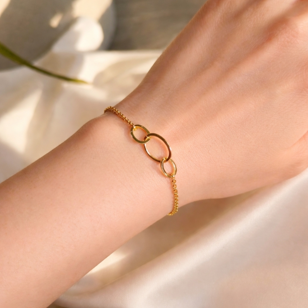 copy of Vergoldetes Armband schwarze Schnur INFINITY