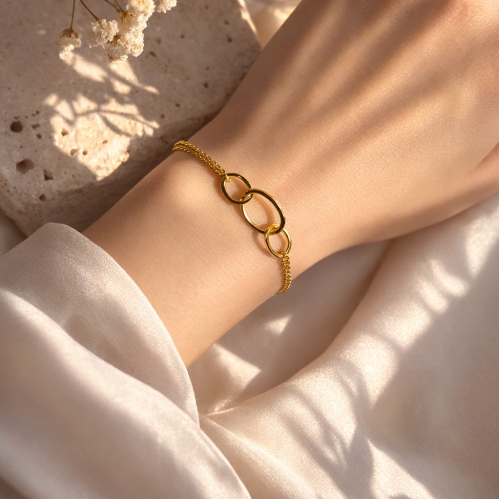 copy of Vergoldetes Armband schwarze Schnur INFINITY