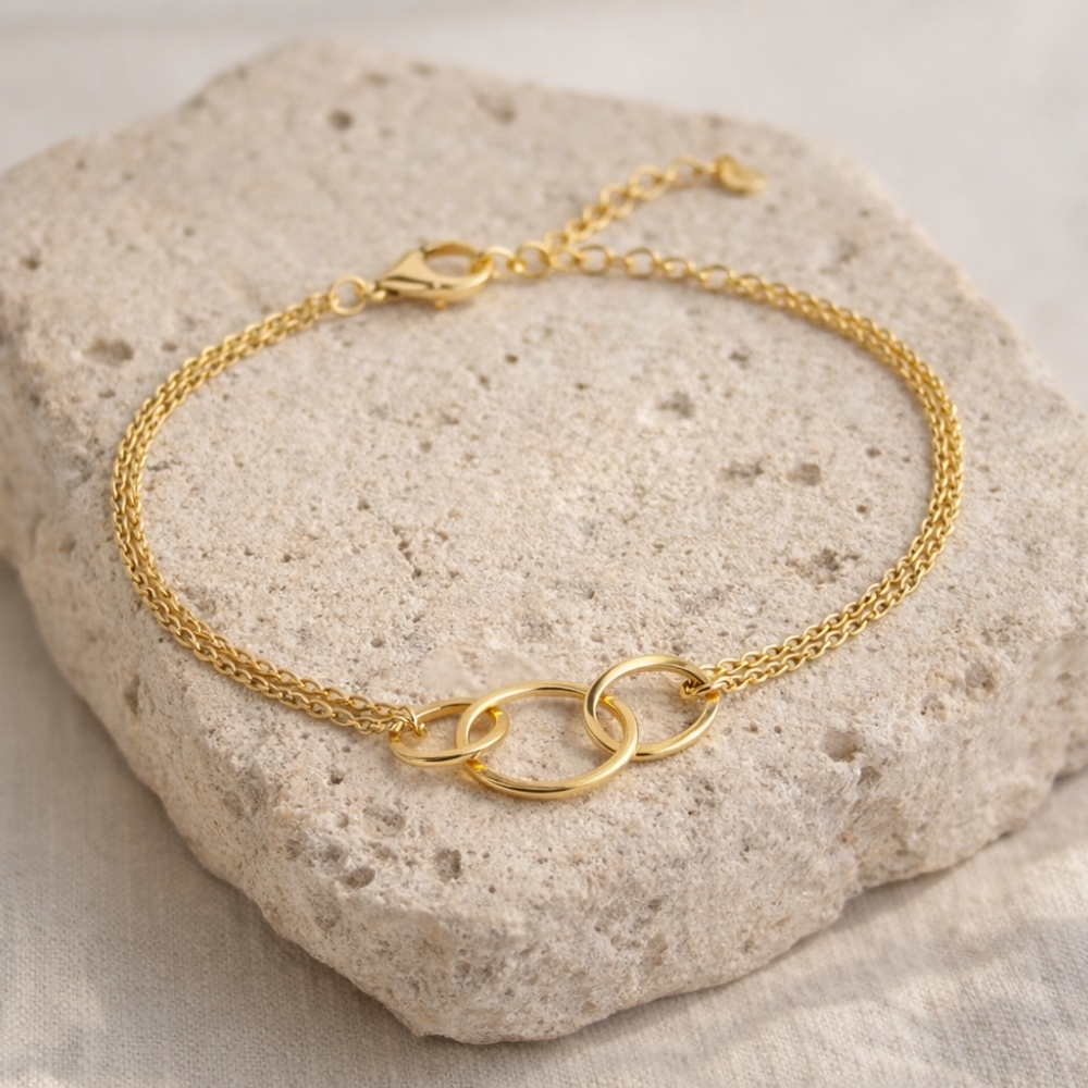 copy of Vergoldetes Armband schwarze Schnur INFINITY