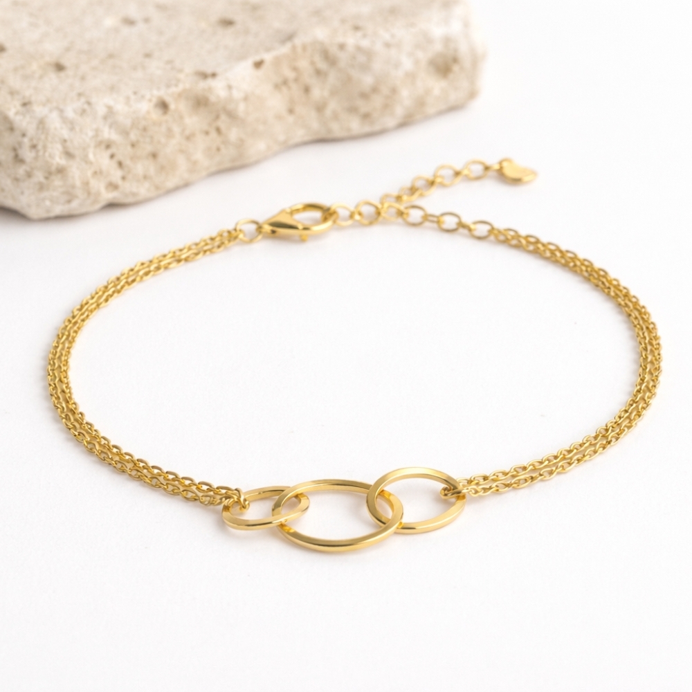 copy of Vergoldetes Armband schwarze Schnur INFINITY