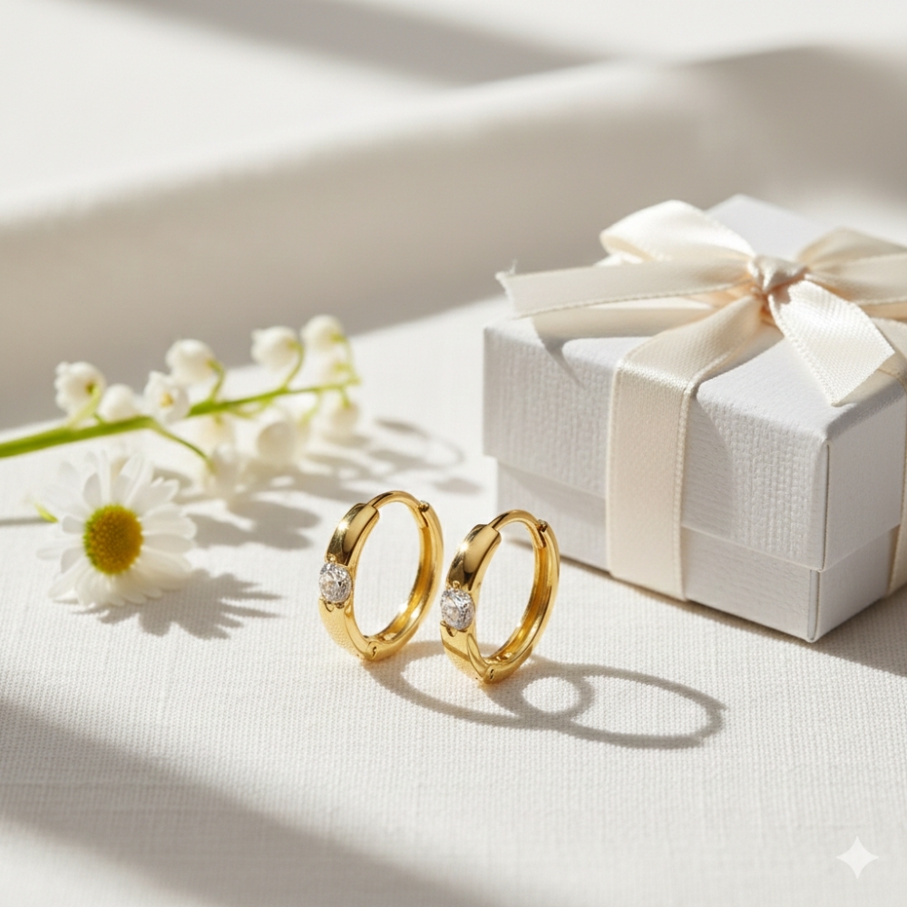 Goldene Ohrringe Little Flowers